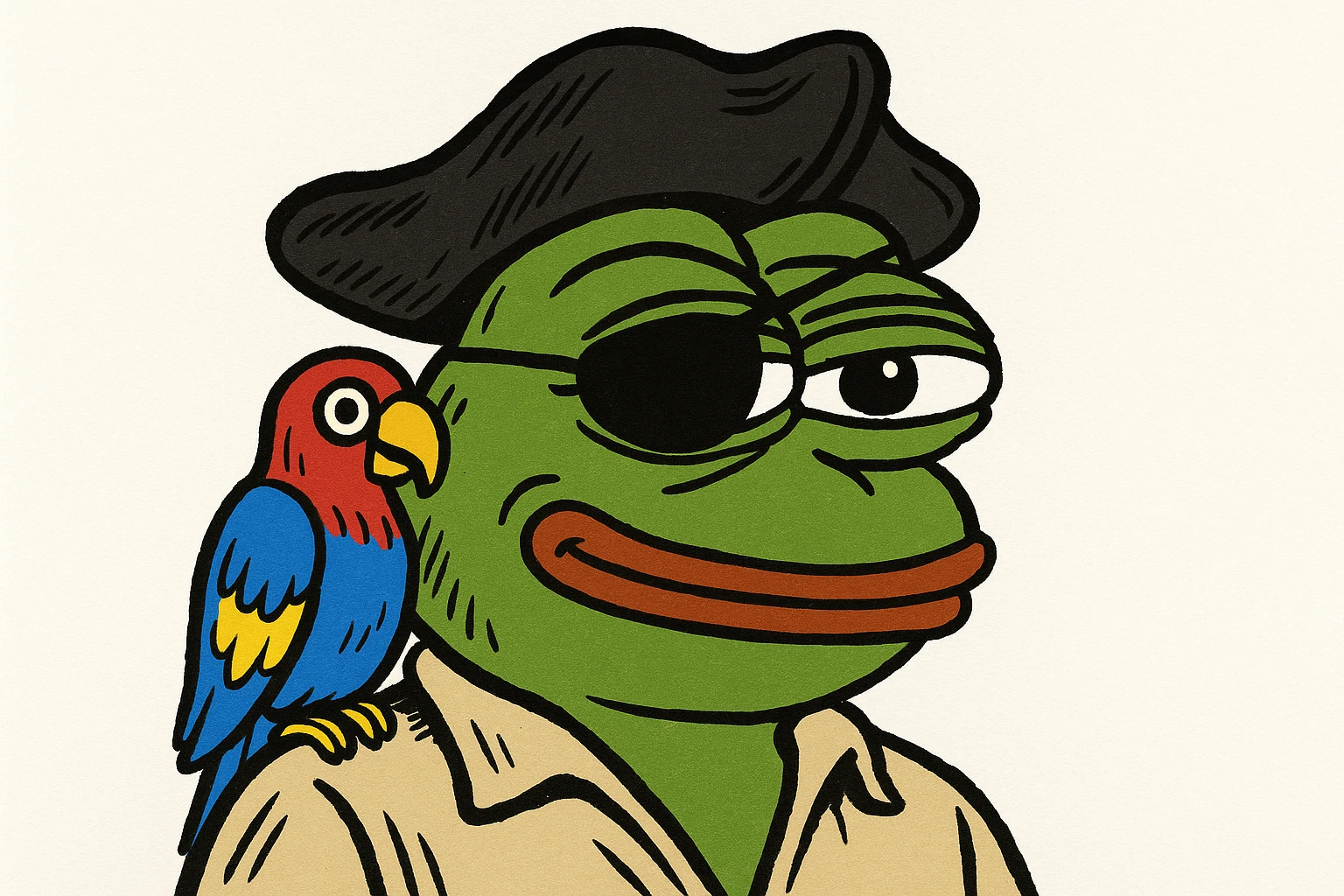 pirate with eye patch and parrot emoji