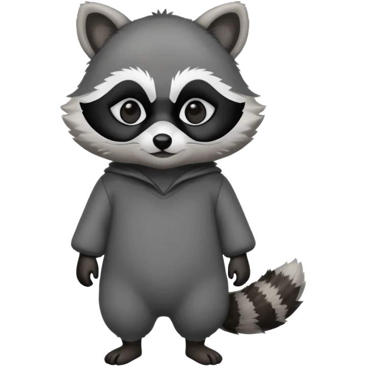 маленький милый енот в полный рост emoji