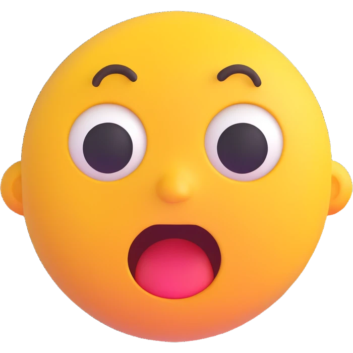 emoji-style face at a gallow, shocked expression, simple design, no text emoji