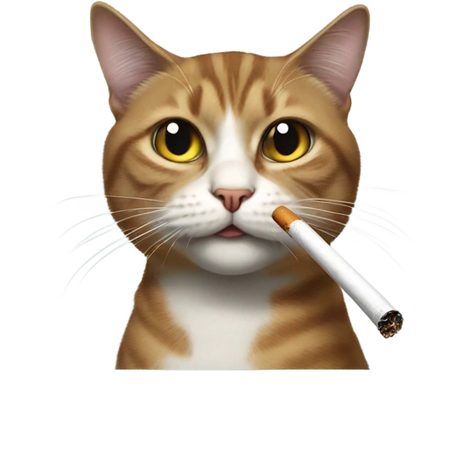 Cat smoking a cigarette  emoji