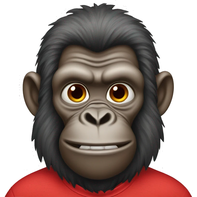 Cartoon gorrila wearing red hawien shirt emoji
