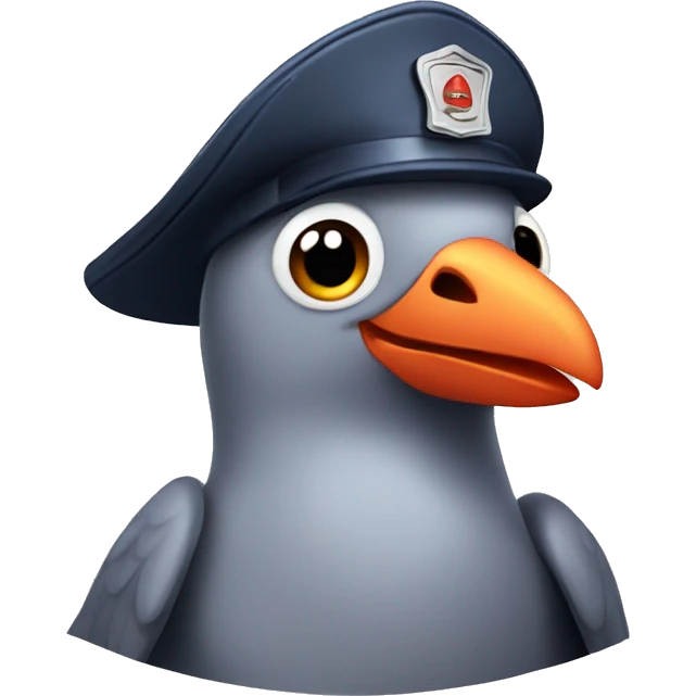 pigeon with firefighter hat emoji