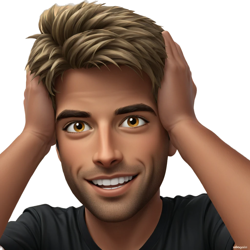 smiling boy in black shirt emoji