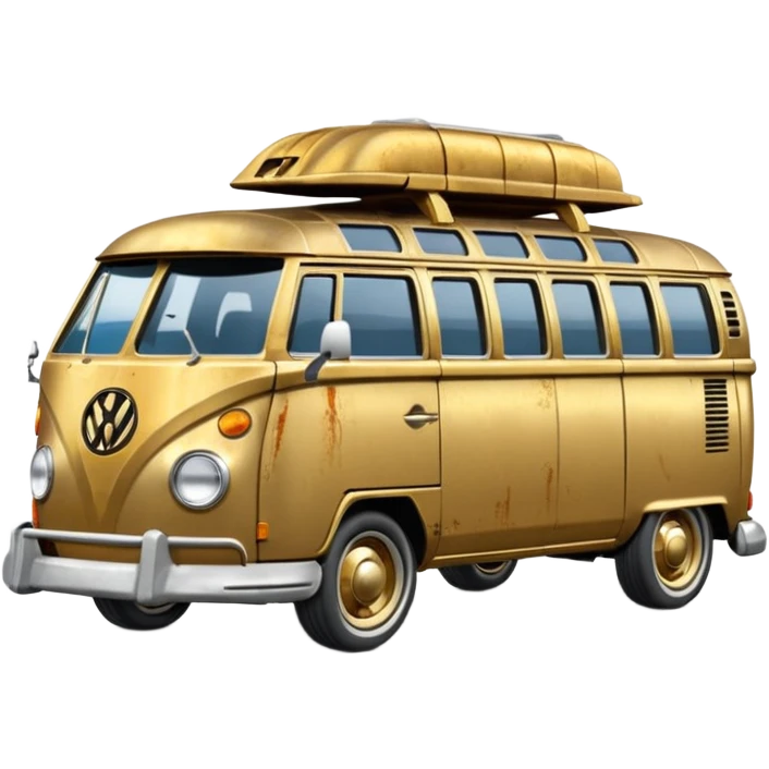 Tarnished Hot wheels 1971 C-3po Volkswagen caravan with rear spoiler  emoji
