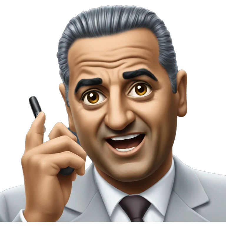 Gamal Abdel Nasser photorealistic speaking in microphone emoji