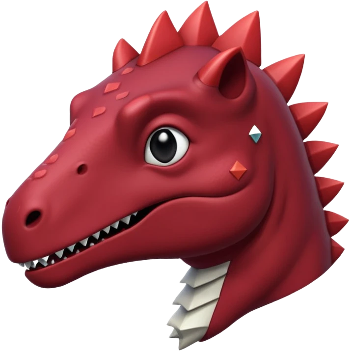 a maroon dinosaur with a Rhombus head and black eyes. emoji