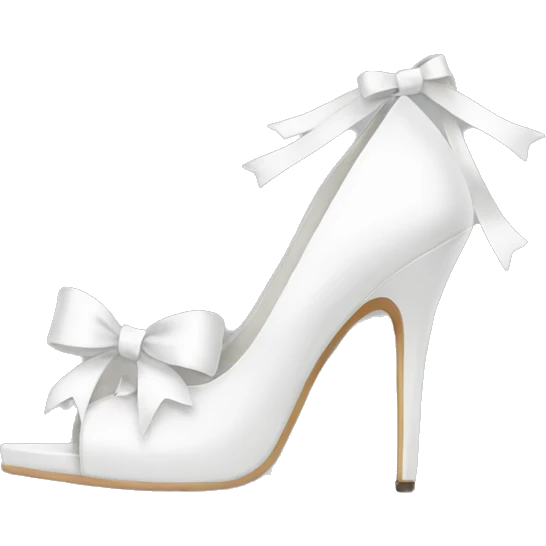 White heels with bows emoji