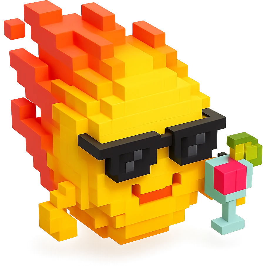 светящиеся комета в солнцезащитных очках и с коктейлем, no background emoji