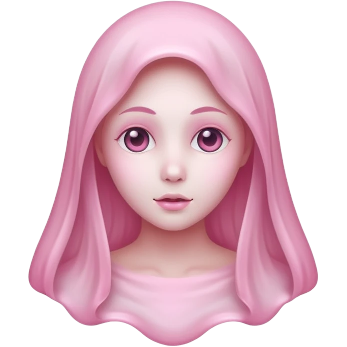 Soft pink lady ghost emoji