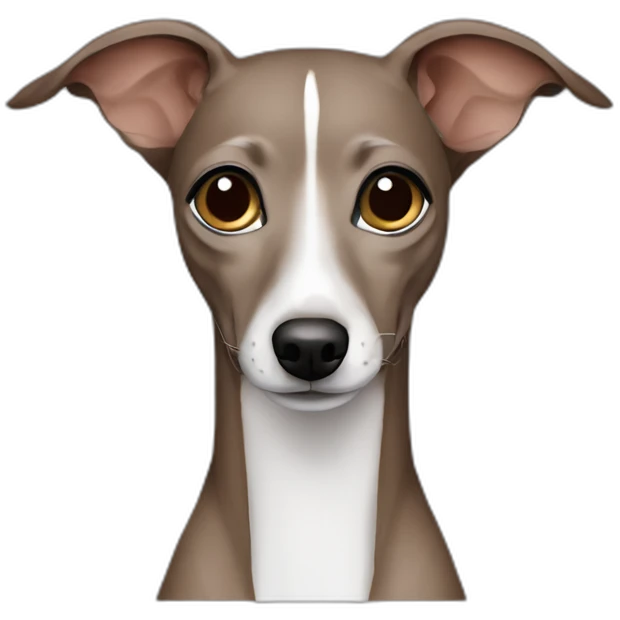 Italian greyhound emoji brown grey fur no white emoji