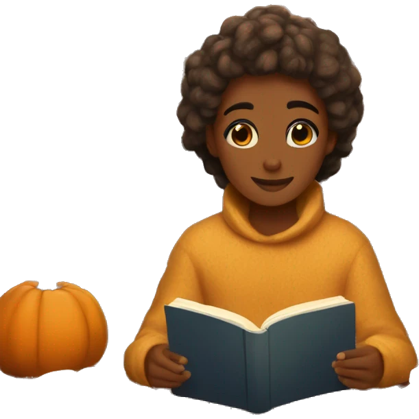 Cozy autumn book vibes emoji