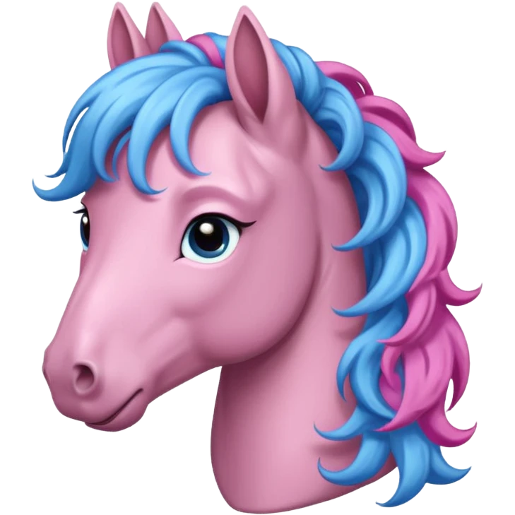  horse with curly and blue pink hair front angel  emoji