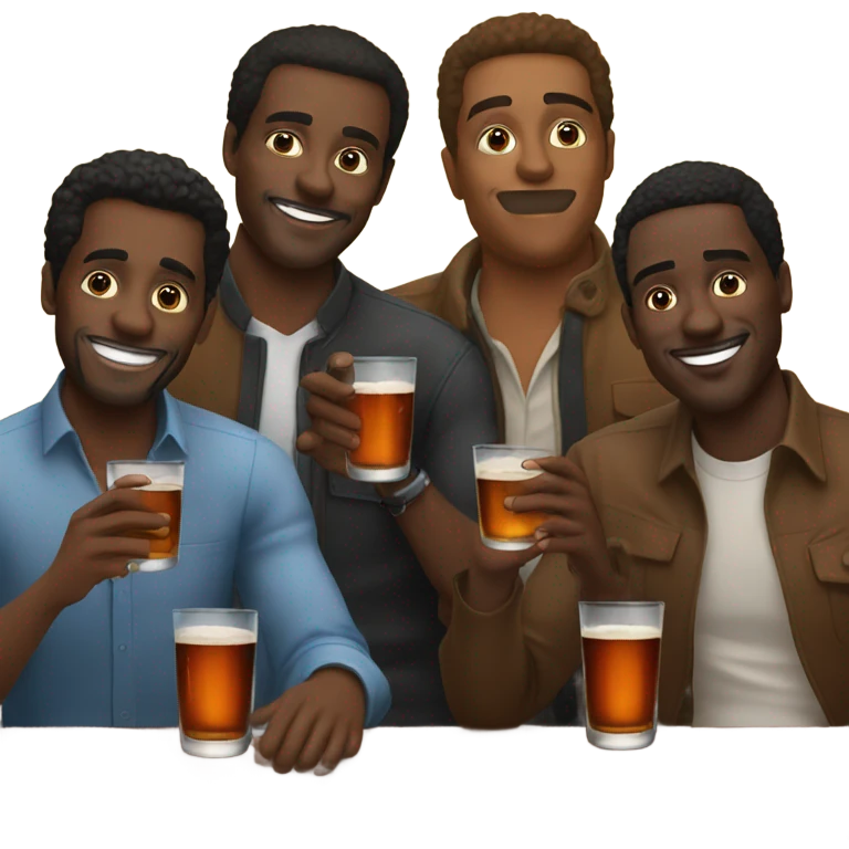 4 black men drinking bourbon  emoji