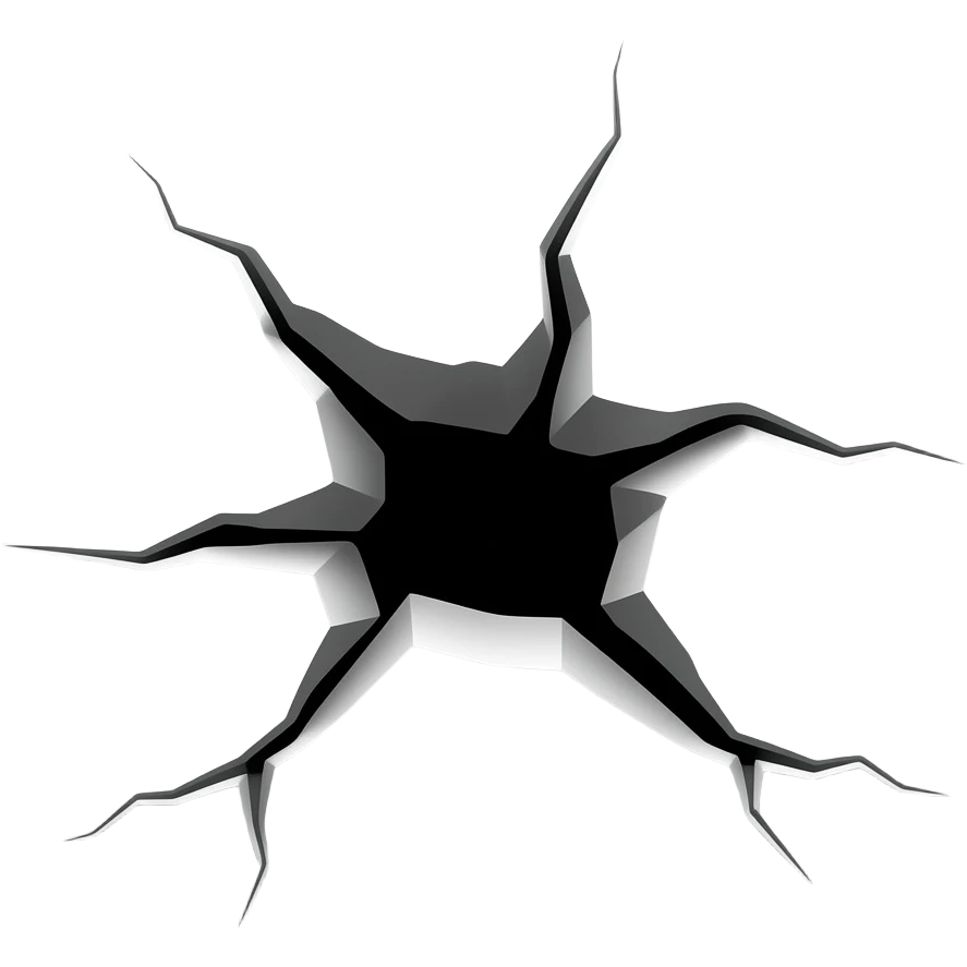 stylized wall crack decal wide emoji