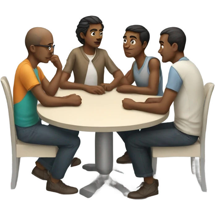 sitting around an empty table emoji