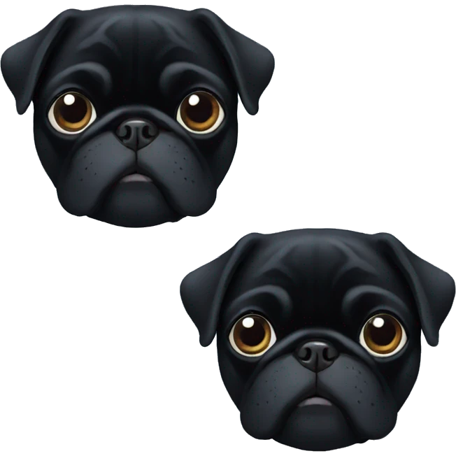 Black pug face emoji