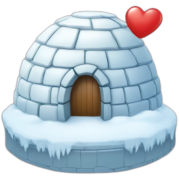 igloo with big cute heart symbol on top of it emoji
