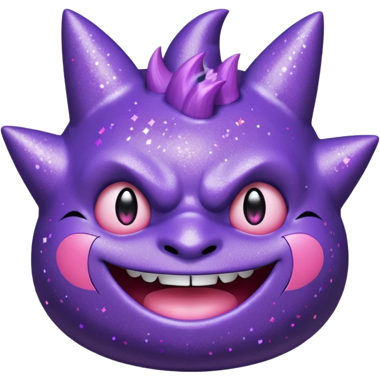 glitter purple and pink gengar emoji