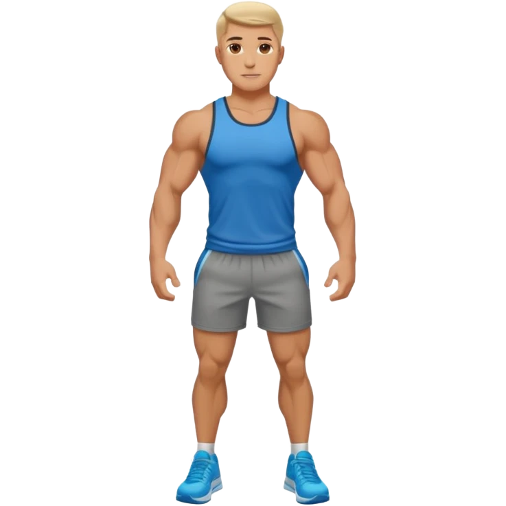 Fitness trainer shows the biceps at full length emoji