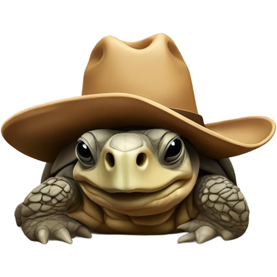 Galapagos tortoise with cowboy hat emoji