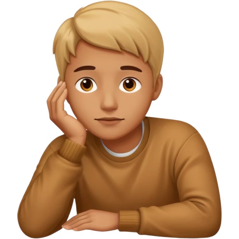 Resting chin on hand emoji