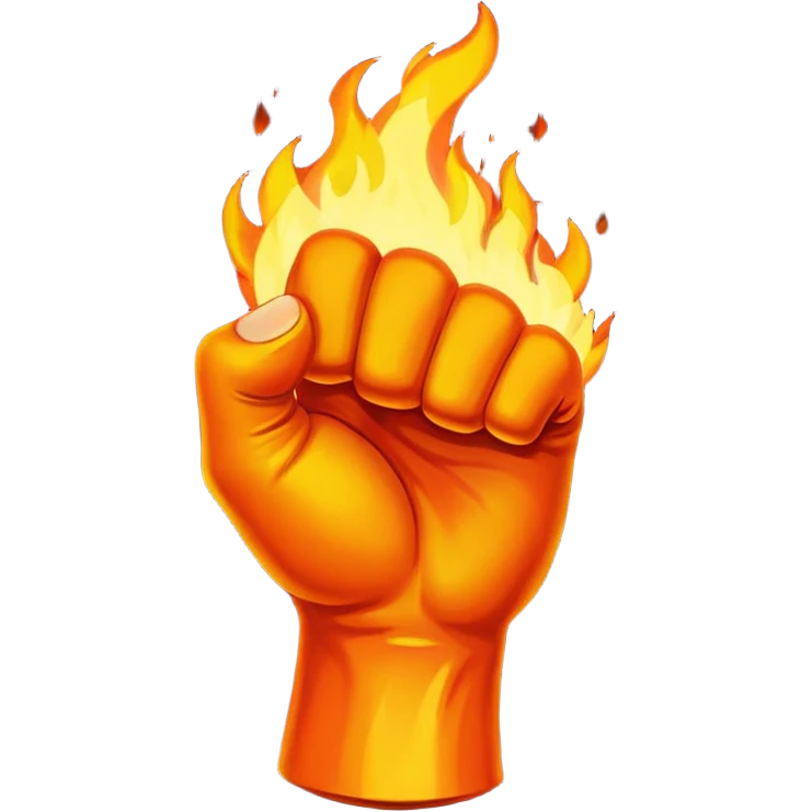 flaming fist, emoji emoji