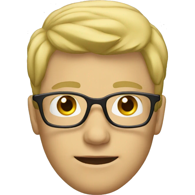 Blonde man with glasses without frame emoji