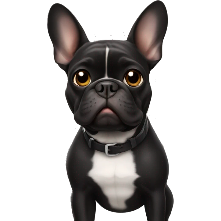 black french bulldog goofy emoji
