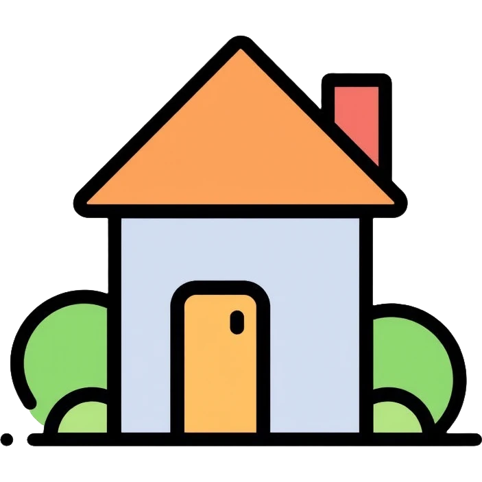house with roof and door, home icon emoji