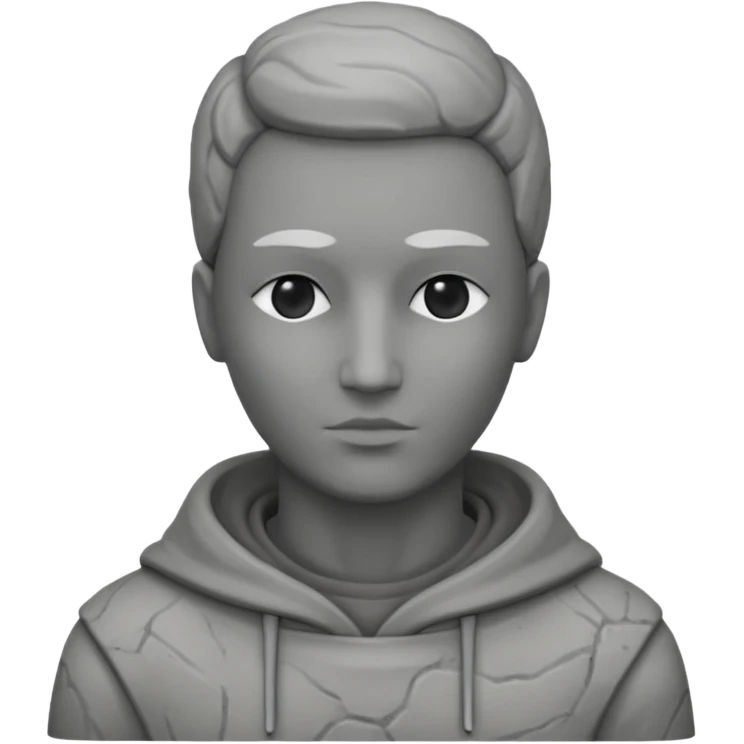 Una persona con la cabeza. De 🗿 pero sin rostro y con la ropa gris emoji
