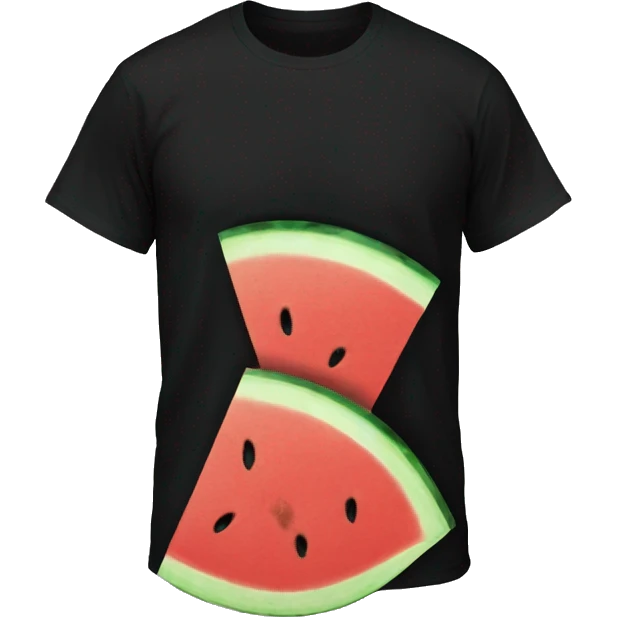 Black Tshirt with an image of a slice of watermelon on it emoji
