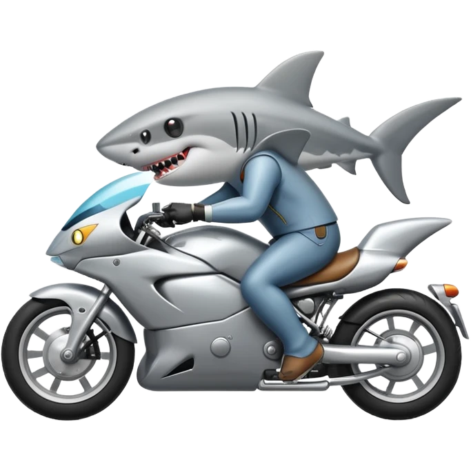 Shark riding a motorcycle  emoji