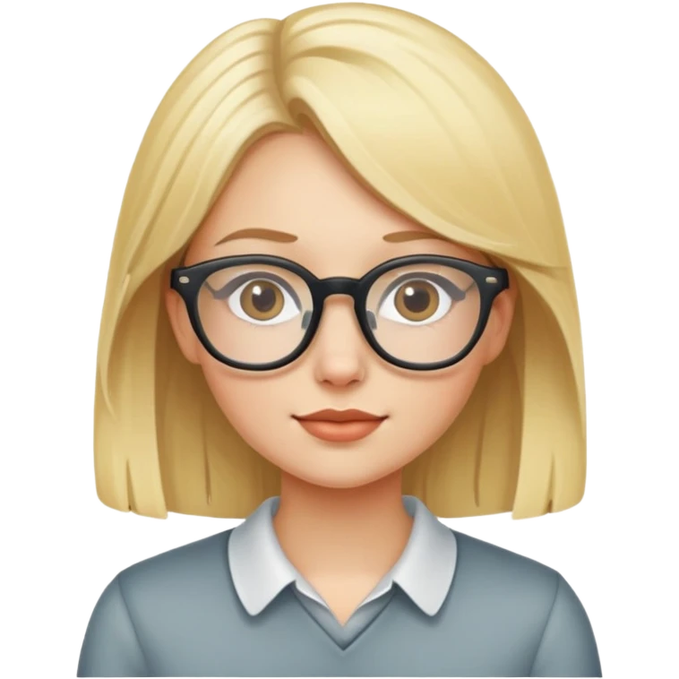 Una chica rubia con gafas emoji