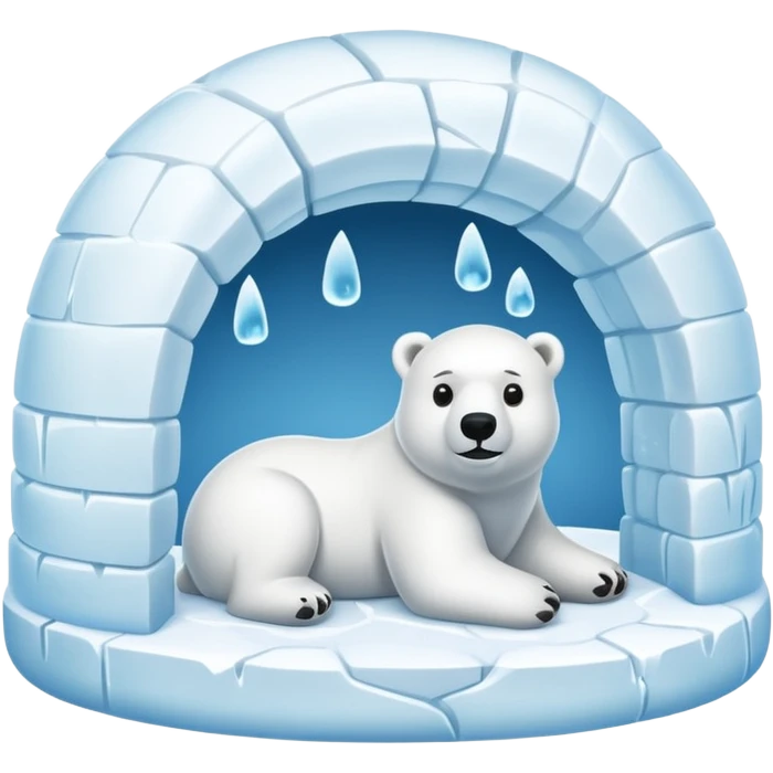 ice igloo with polar bear inside emoji