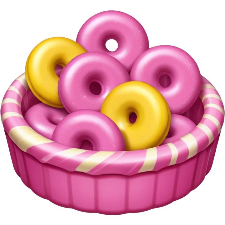 glitter pink and yellow candy emoji