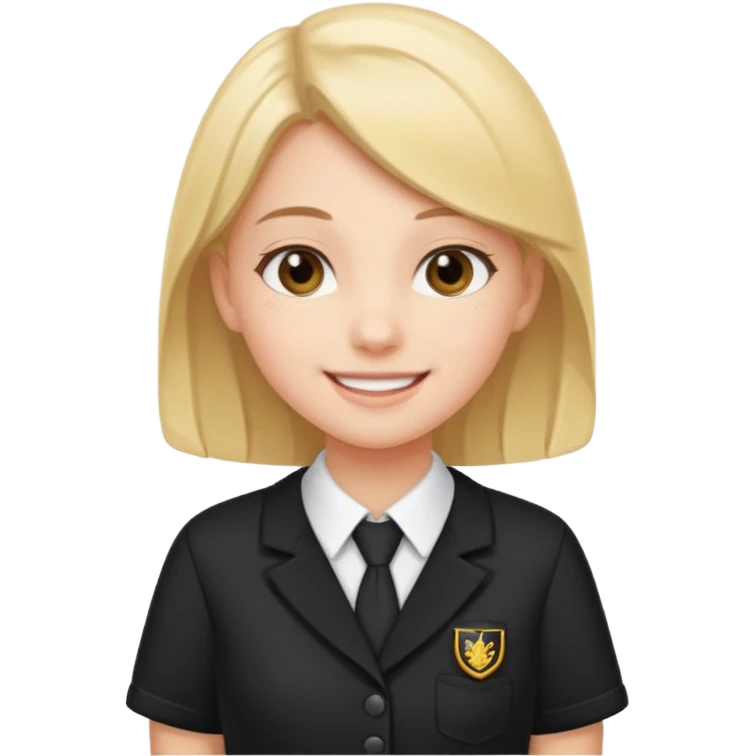 girl in black school uniform standing up emoji