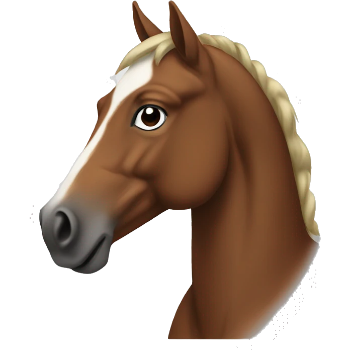 Brown horse with white blaze emoji