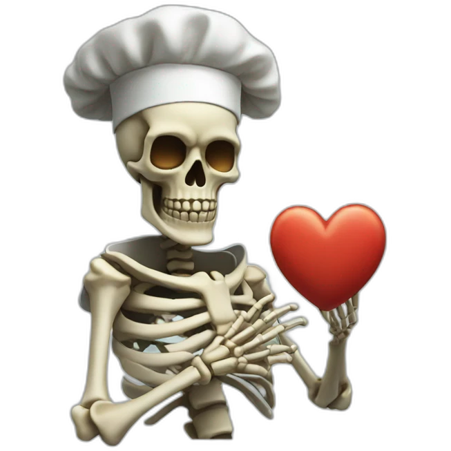 skeleton Chef's Kiss Pinched Finger heart emoji