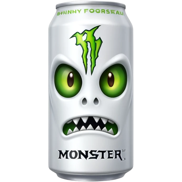   اموجي شعار مونستر بيضاء مشروب طاقة emoji