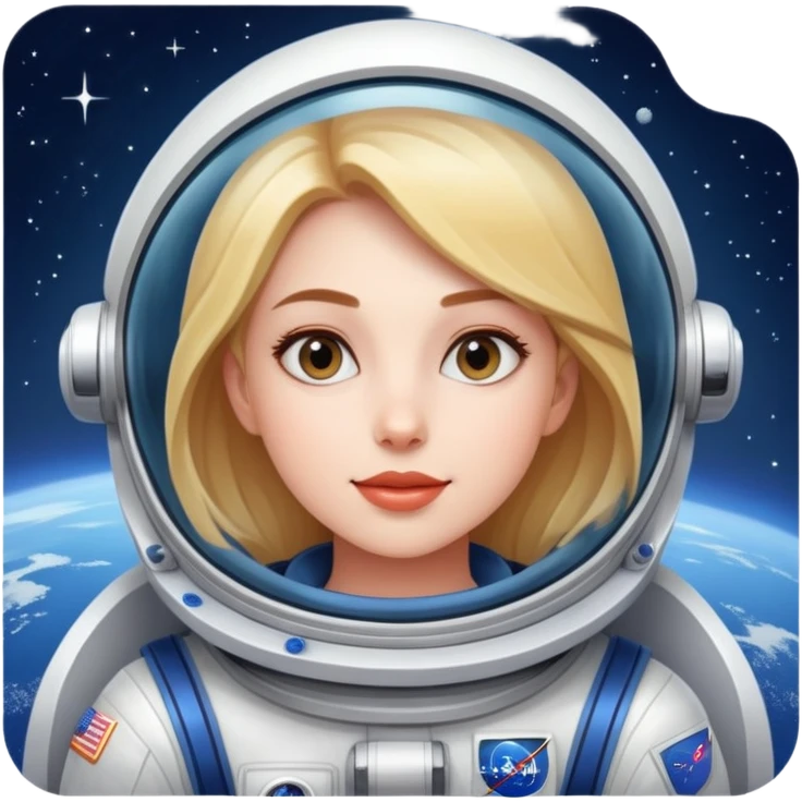 beautiful girl flying to space emoji