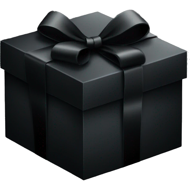 All black gift box with black bow emoji