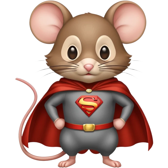 mouse wearing superhero costume emoji