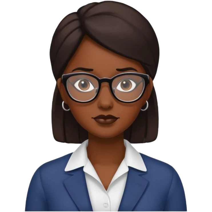 bold woman wearing glasess  emoji