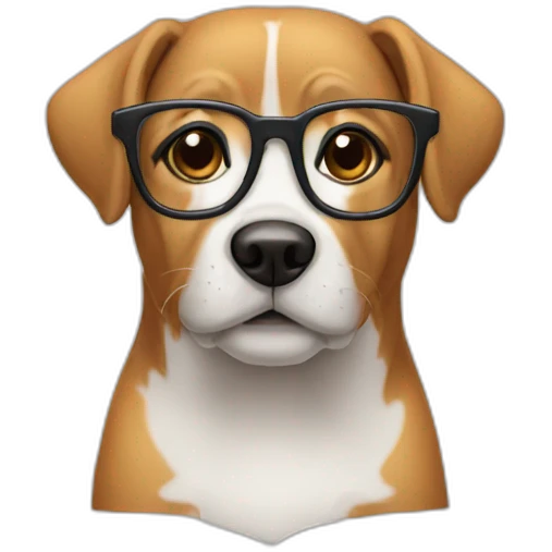 dog with glasses emoji