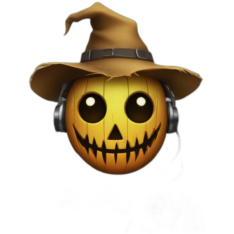 evil scarecrow with DJing emoji