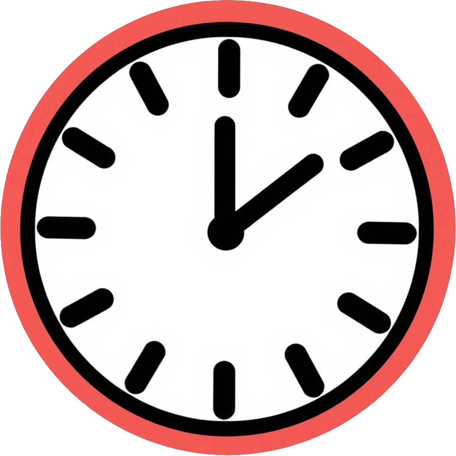 Clock face showing exactly 2 o'clock emoji