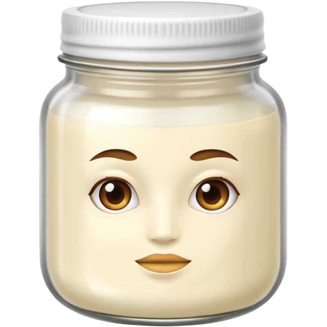 hair mask in a jar without face, only the white product WITHOUT FACE  emoji