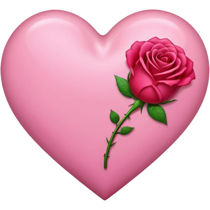 Pink heart with a rose inside  emoji