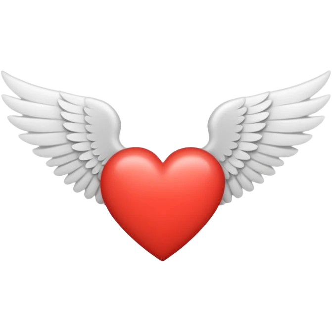 A heart in the middle of two wings mini mal emoji