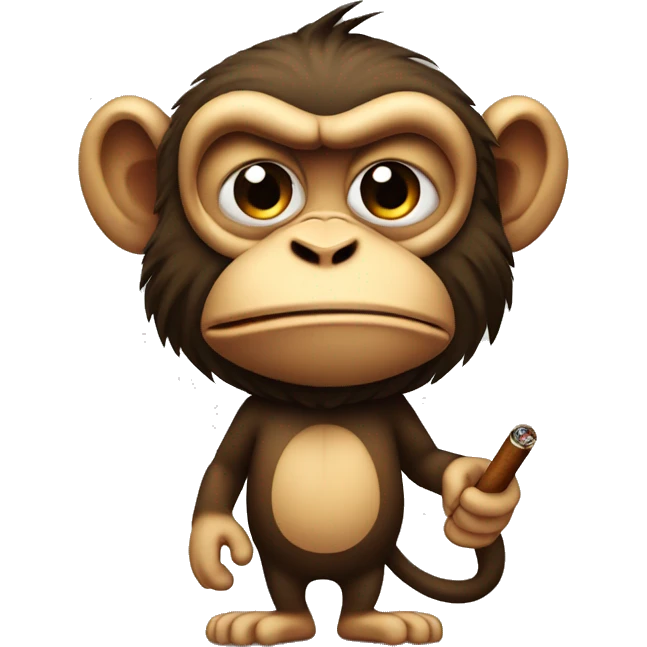 Pissed off monkey with cigar emoji